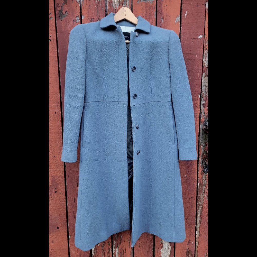 J Crew Blue Wool Coat Petite Size 2